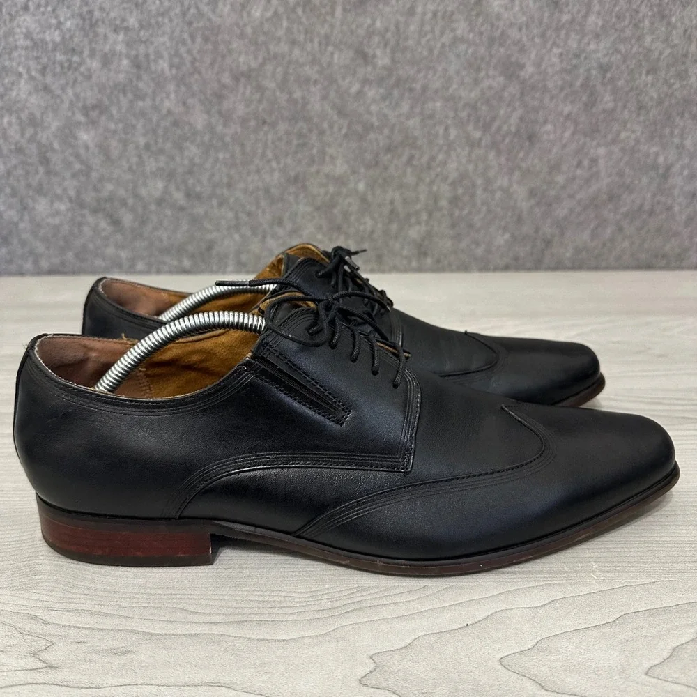 Florsheim Postino Wingtip Oxford Mens 12‎ Black Leather Dress Shoes 11788-001